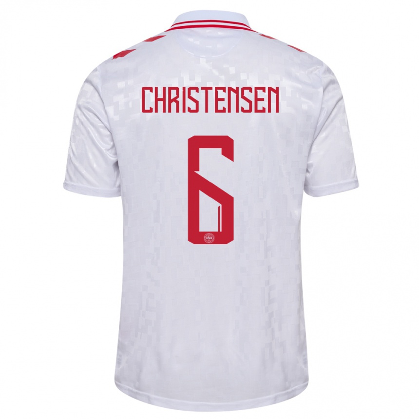 Niño Fútbol Camiseta Dinamarca Andreas Christensen #6 Blanco 2ª Equipación 24-26