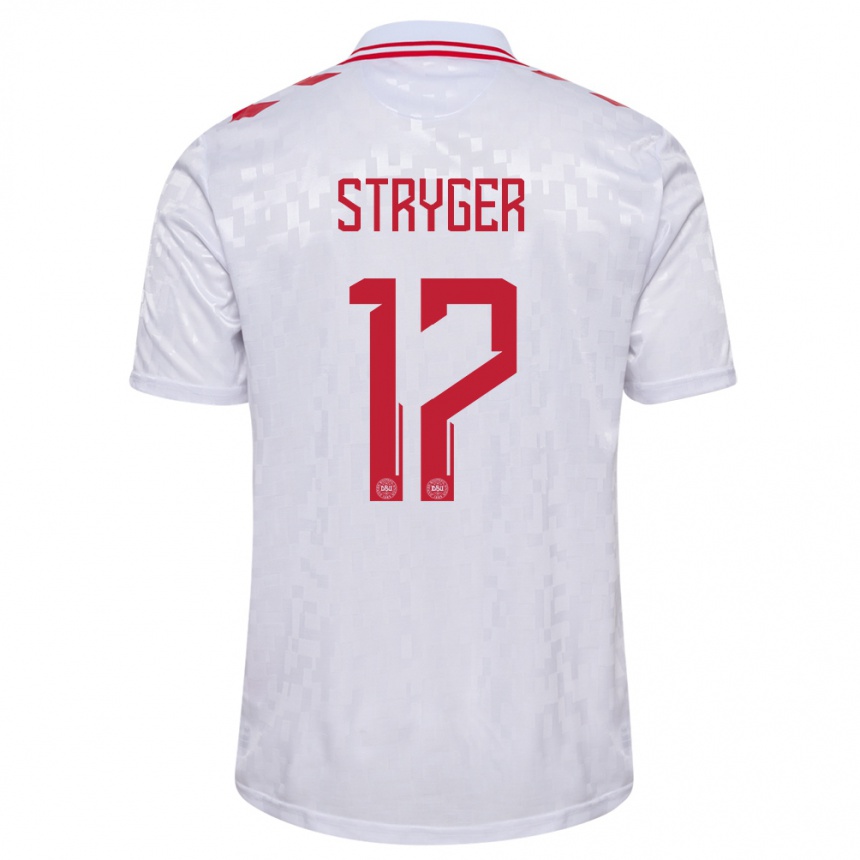 Niño Fútbol Camiseta Dinamarca Jens Stryger Larsen #17 Blanco 2ª Equipación 24-26