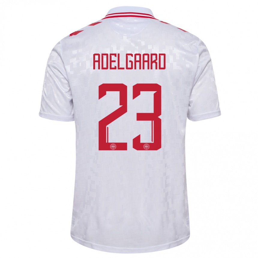 Niño Fútbol Camiseta Dinamarca Aske Adelgaard #23 Blanco 2ª Equipación 24-26