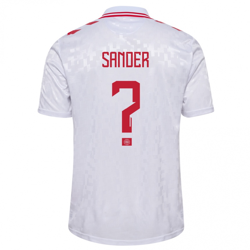 Niño Fútbol Camiseta Dinamarca Theo Sander #0 Blanco 2ª Equipación 24-26