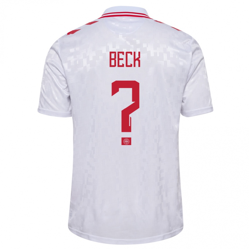 Niño Fútbol Camiseta Dinamarca Julius Beck #0 Blanco 2ª Equipación 24-26