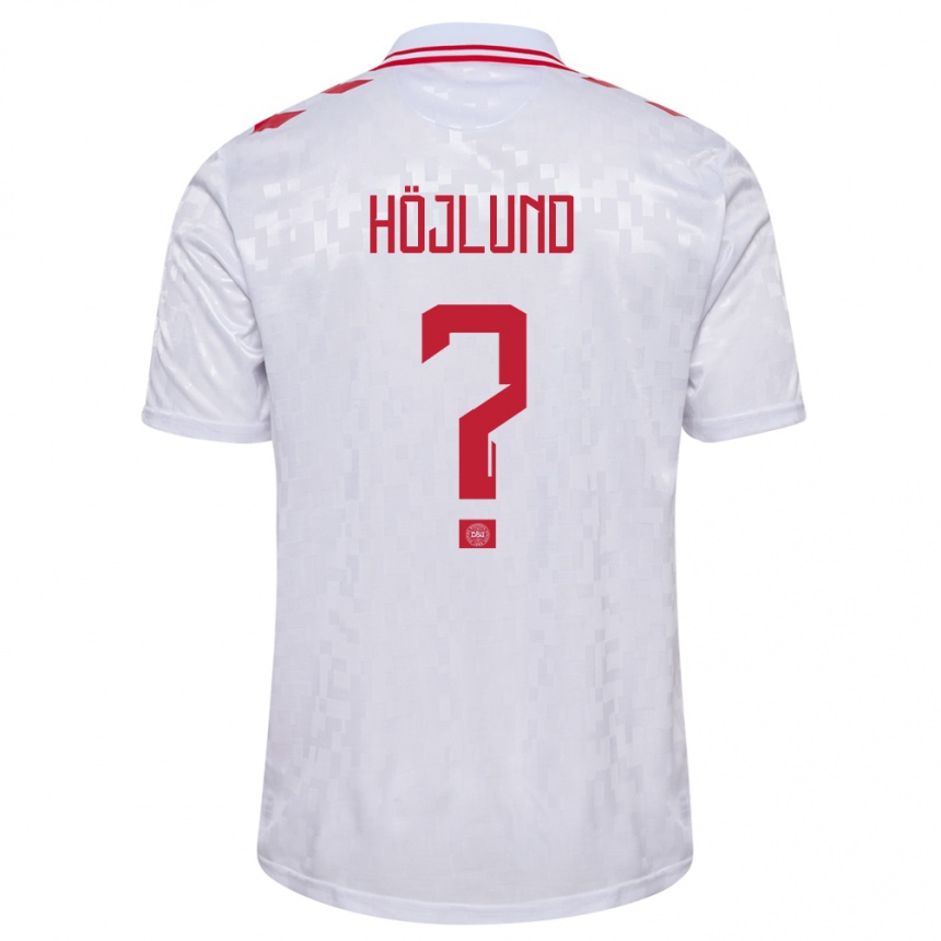 Niño Fútbol Camiseta Dinamarca Oscar Höjlund #0 Blanco 2ª Equipación 24-26