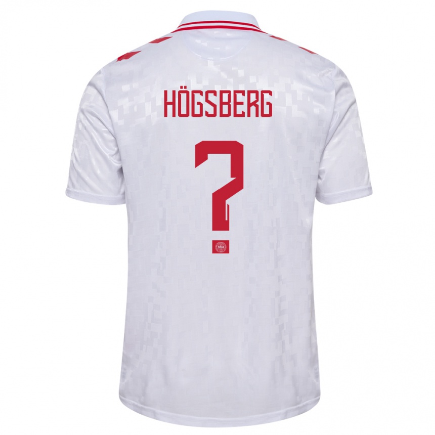 Niño Fútbol Camiseta Dinamarca Lucas Högsberg #0 Blanco 2ª Equipación 24-26