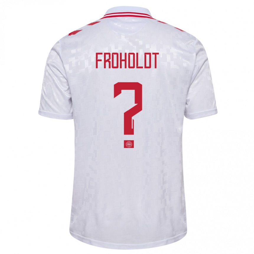 Niño Fútbol Camiseta Dinamarca Victor Froholdt #0 Blanco 2ª Equipación 24-26