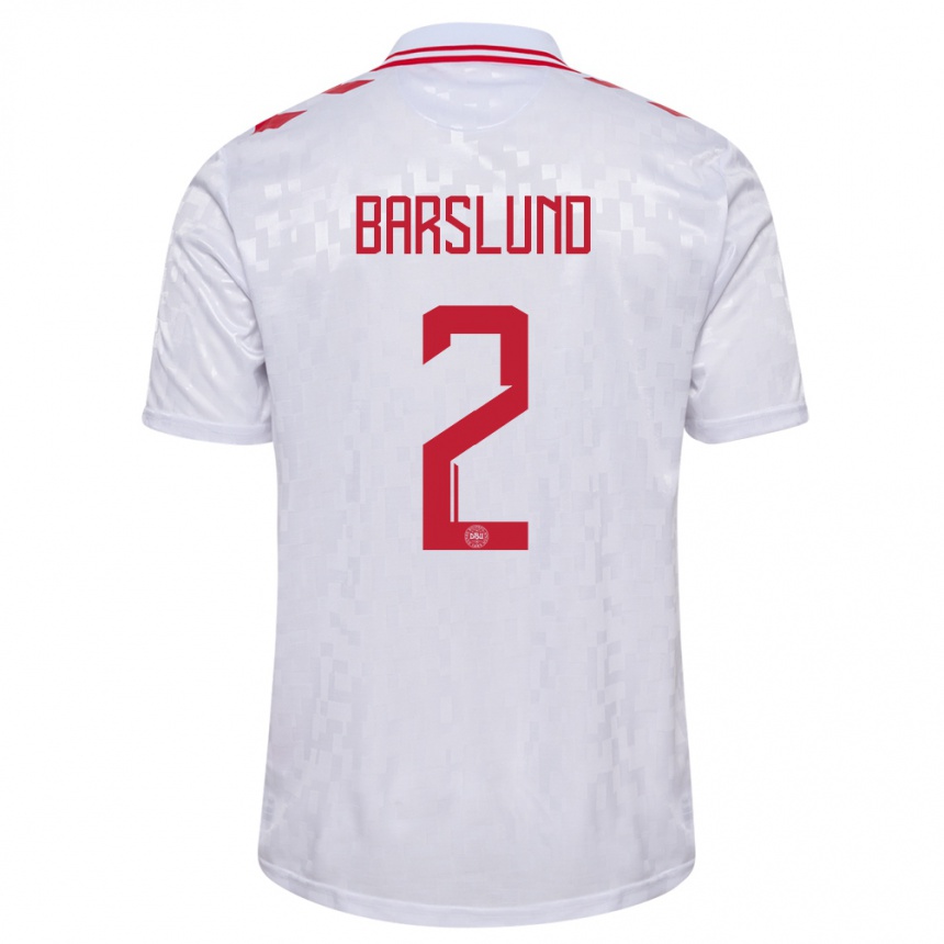 Niño Fútbol Camiseta Dinamarca Kaare Barslund #2 Blanco 2ª Equipación 24-26