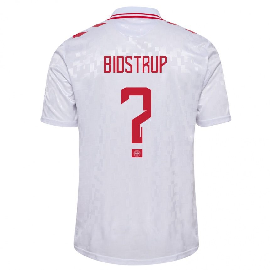 Niño Fútbol Camiseta Dinamarca Hjalte Bidstrup #0 Blanco 2ª Equipación 24-26