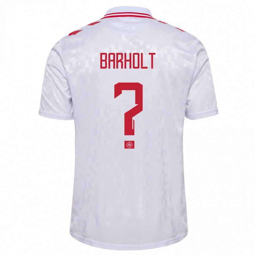 Niño Fútbol Camiseta Dinamarca Noah Barholt #0 Blanco 2ª Equipación 24-26