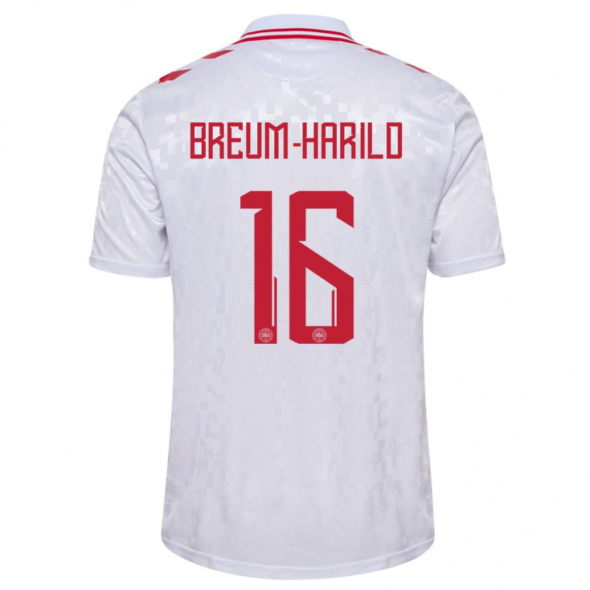 Niño Fútbol Camiseta Dinamarca Tobias Breum-Harild #16 Blanco 2ª Equipación 24-26