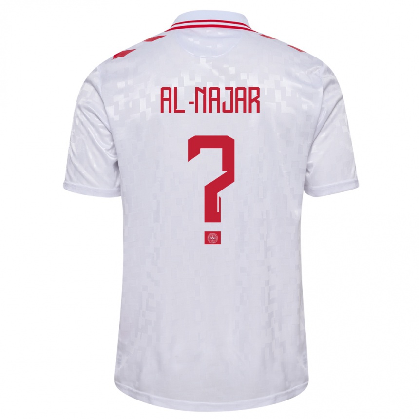 Niño Fútbol Camiseta Dinamarca Ali Al-Najar #0 Blanco 2ª Equipación 24-26