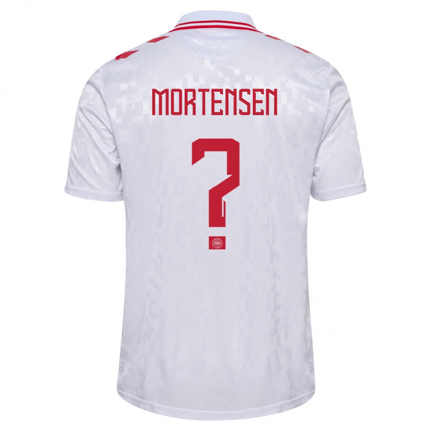 Niño Fútbol Camiseta Dinamarca Malthe Mortensen #0 Blanco 2ª Equipación 24-26