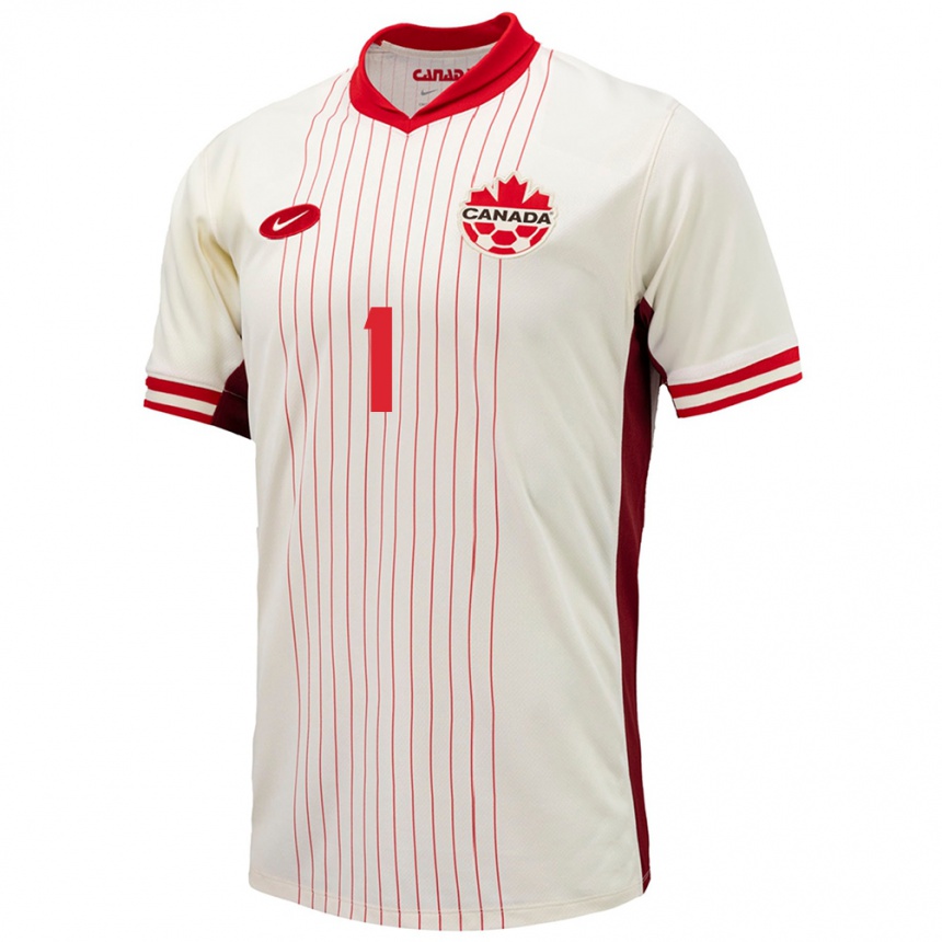 Niño Fútbol Camiseta Canadá Ben Alexander #1 Blanco 2ª Equipación 24-26