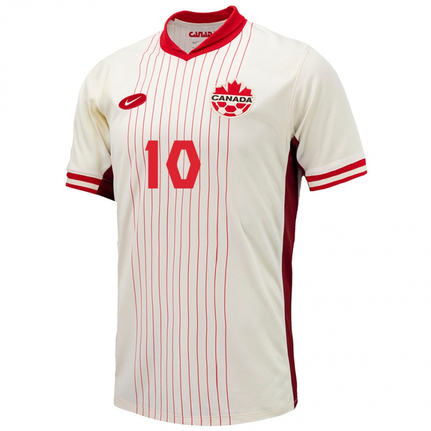 Niño Fútbol Camiseta Canadá Matthew Catavolo #10 Blanco 2ª Equipación 24-26