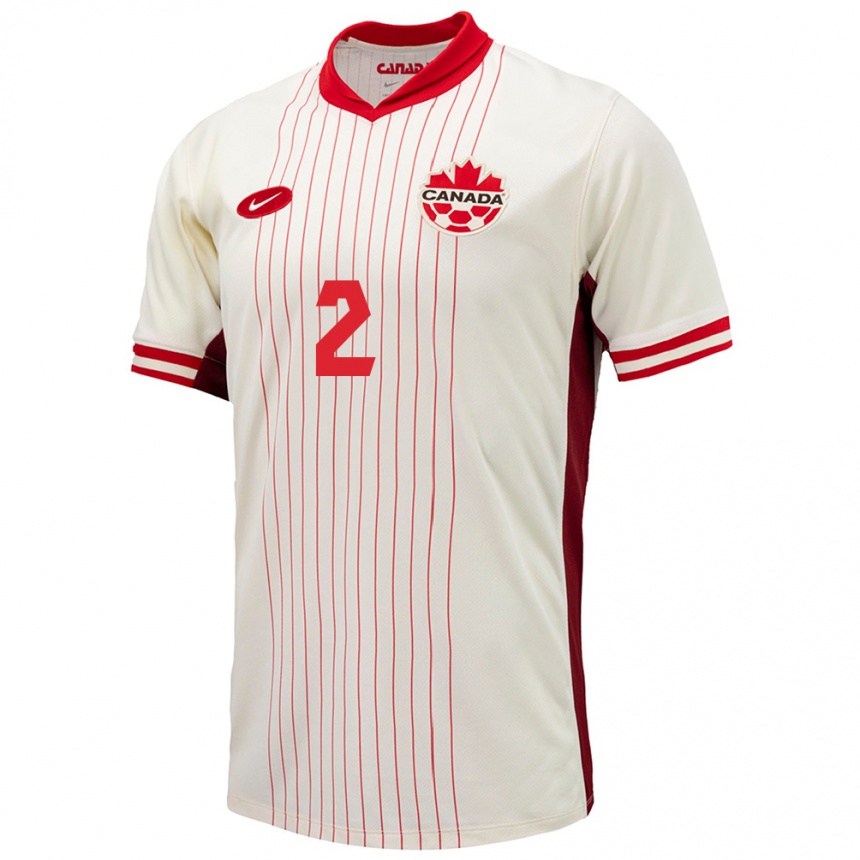 Niño Fútbol Camiseta Canadá Noah Abatneh #2 Blanco 2ª Equipación 24-26