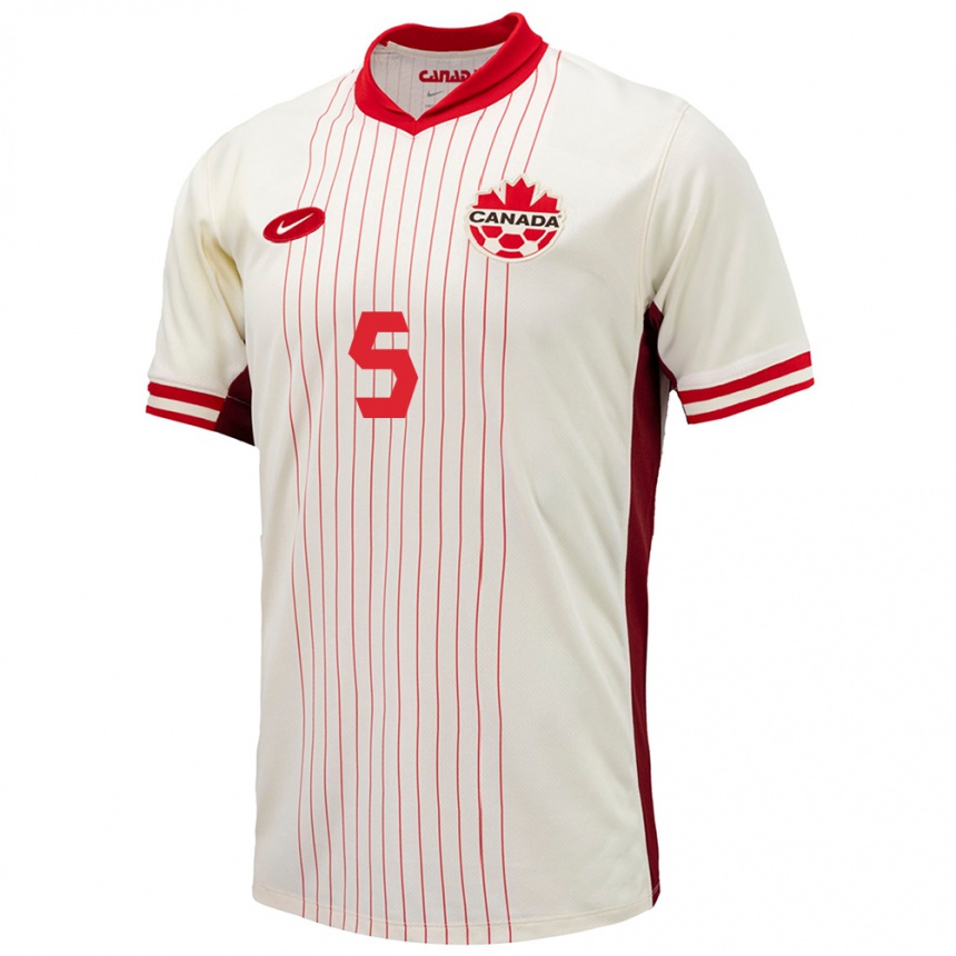 Niño Fútbol Camiseta Canadá Quinn #5 Blanco 2ª Equipación 24-26