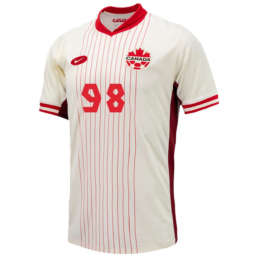 Niño Fútbol Camiseta Canadá Olivia Smith #98 Blanco 2ª Equipación 24-26