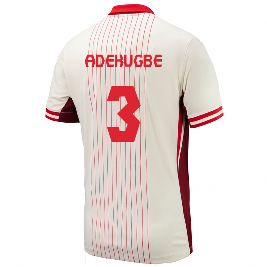 Niño Fútbol Camiseta Canadá Samuel Adekugbe #3 Blanco 2ª Equipación 24-26