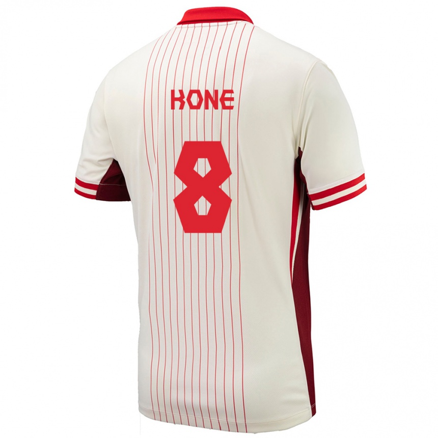 Niño Fútbol Camiseta Canadá Ismael Kone #8 Blanco 2ª Equipación 24-26