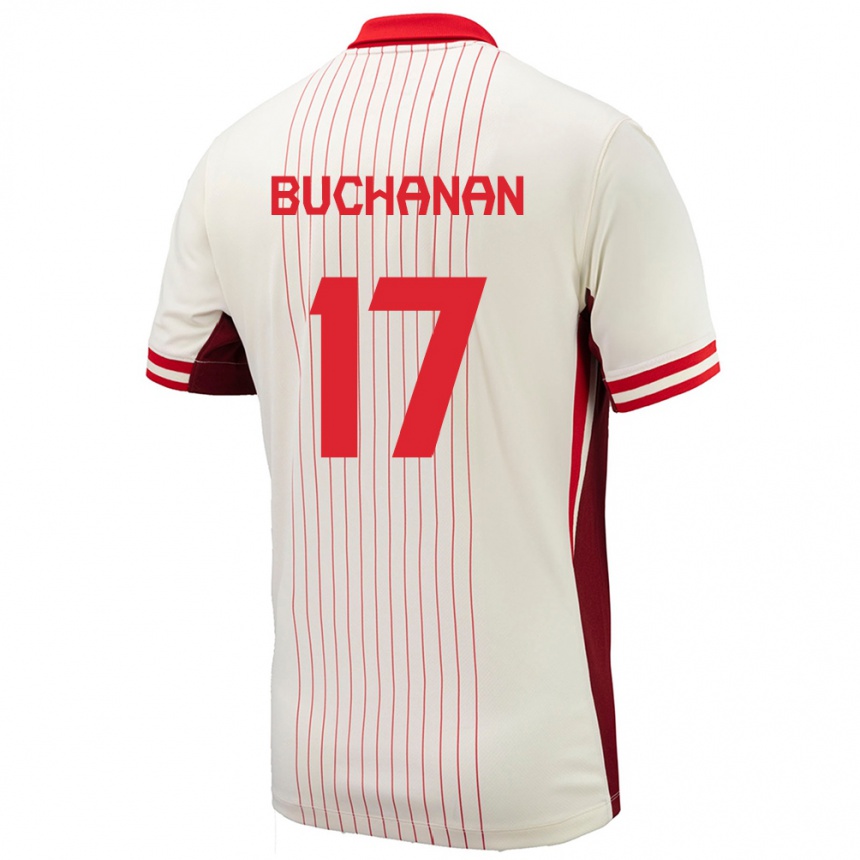 Niño Fútbol Camiseta Canadá Tajon Buchanan #17 Blanco 2ª Equipación 24-26