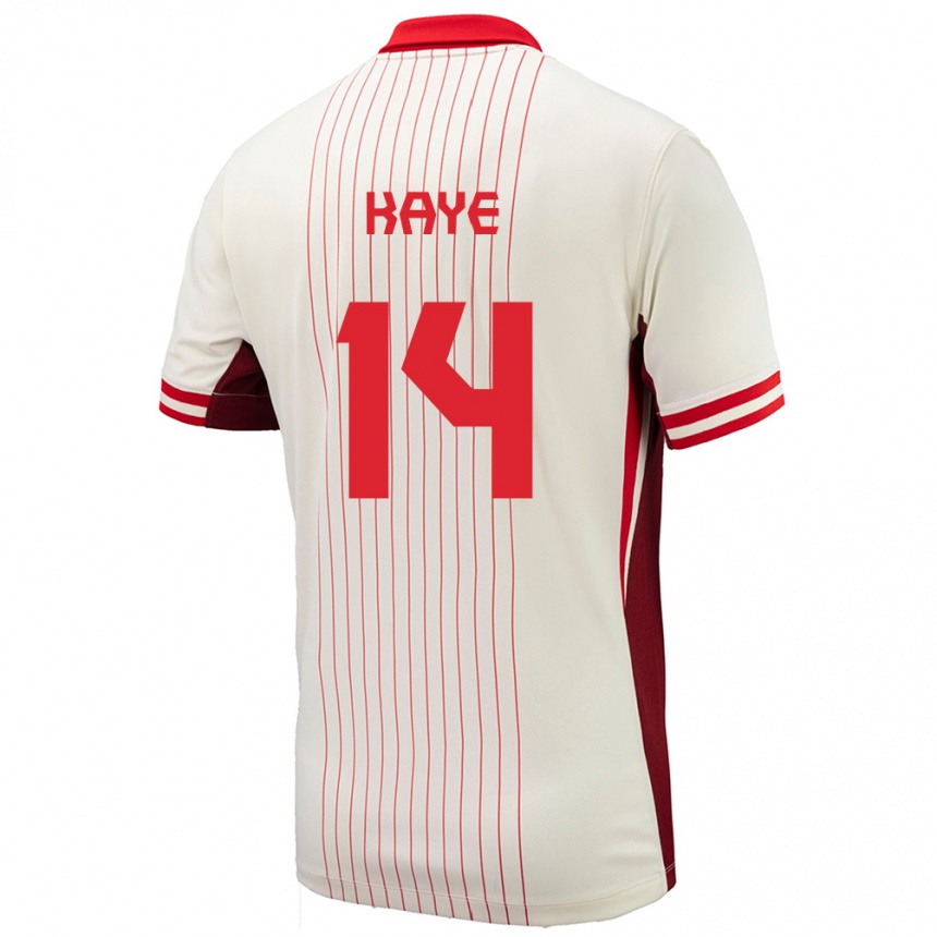 Niño Fútbol Camiseta Canadá Mark Anthony Kaye #14 Blanco 2ª Equipación 24-26