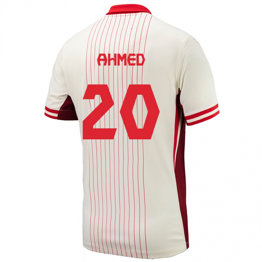 Niño Fútbol Camiseta Canadá Ali Ahmed #20 Blanco 2ª Equipación 24-26