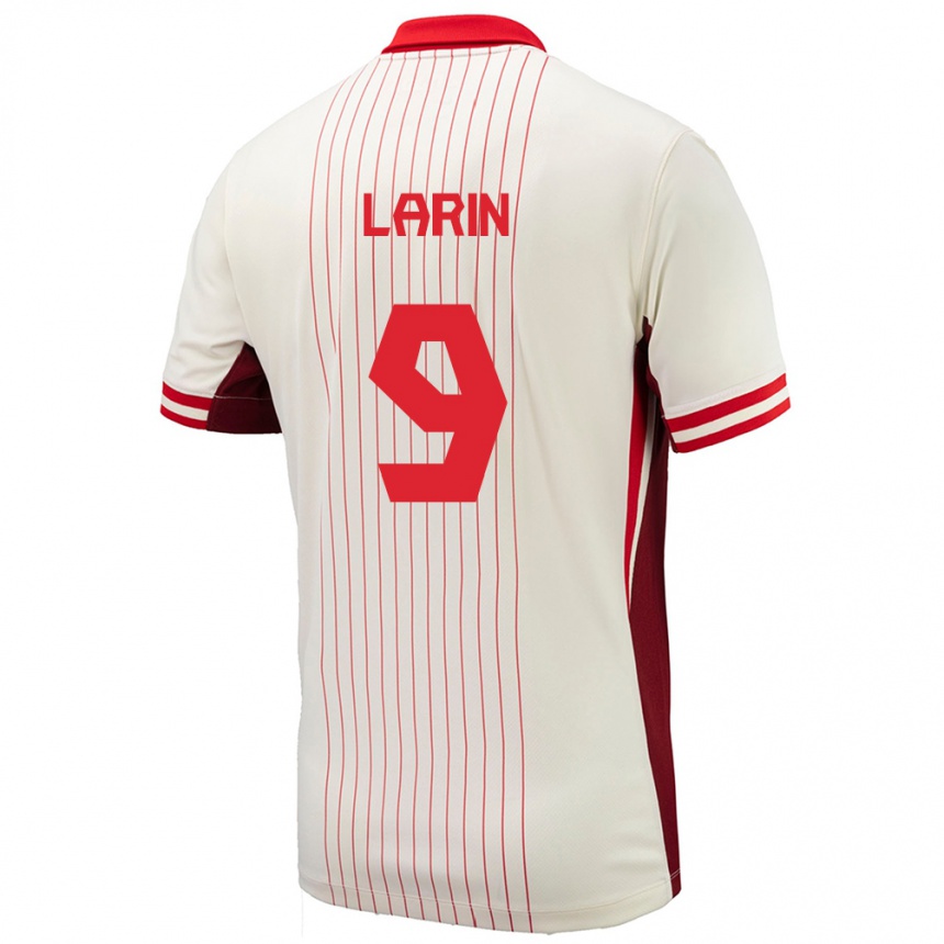 Niño Fútbol Camiseta Canadá Cyle Larin #9 Blanco 2ª Equipación 24-26