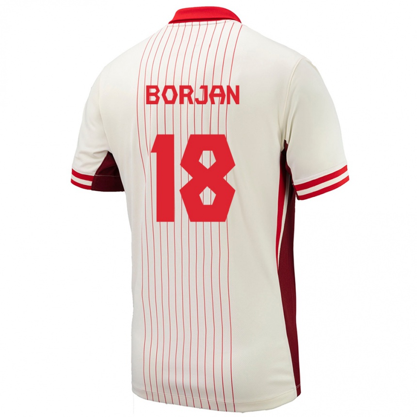 Niño Fútbol Camiseta Canadá Milan Borjan #18 Blanco 2ª Equipación 24-26