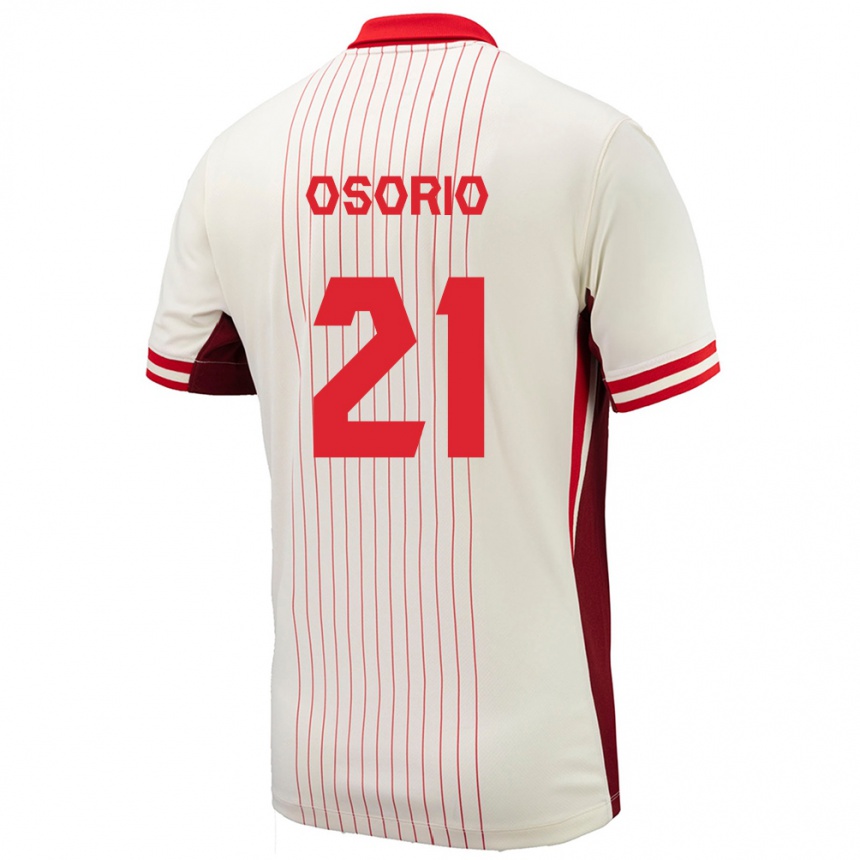 Niño Fútbol Camiseta Canadá Jonathan Osorio #21 Blanco 2ª Equipación 24-26