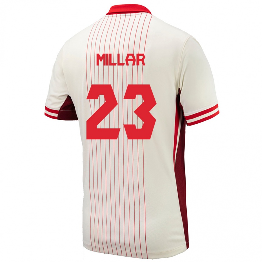 Niño Fútbol Camiseta Canadá Liam Millar #23 Blanco 2ª Equipación 24-26