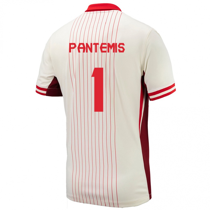 Niño Fútbol Camiseta Canadá James Pantemis #1 Blanco 2ª Equipación 24-26