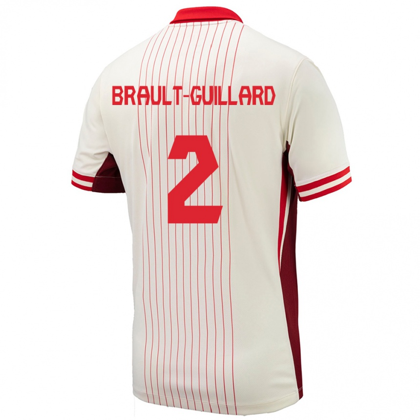 Niño Fútbol Camiseta Canadá Zachary Brault-Guillard #2 Blanco 2ª Equipación 24-26