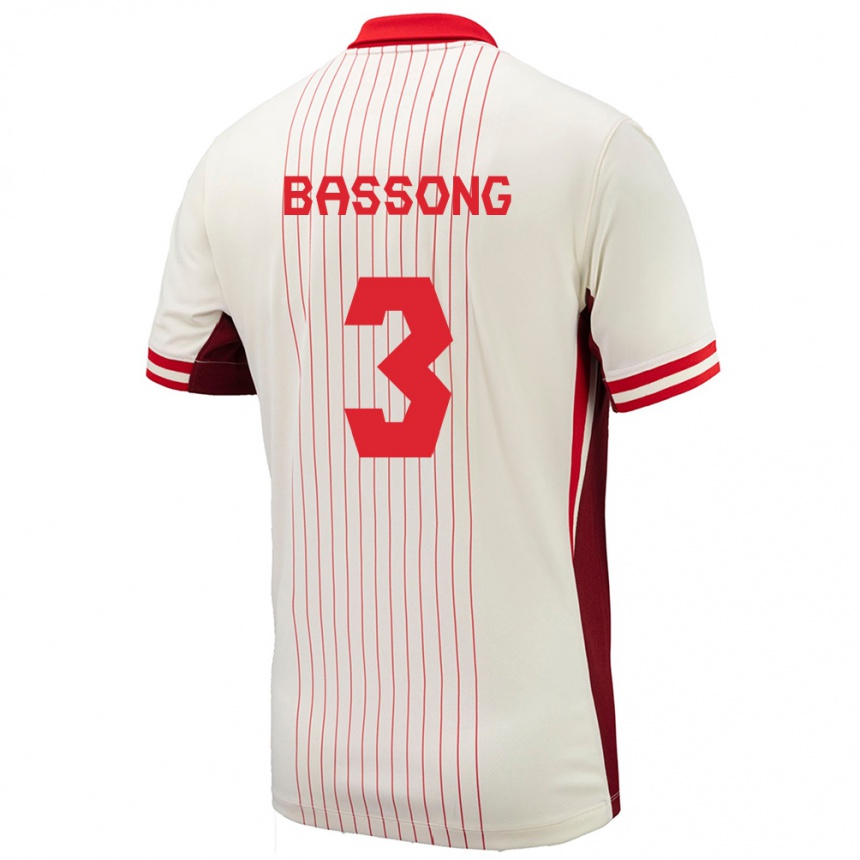 Niño Fútbol Camiseta Canadá Zorhan Bassong #3 Blanco 2ª Equipación 24-26