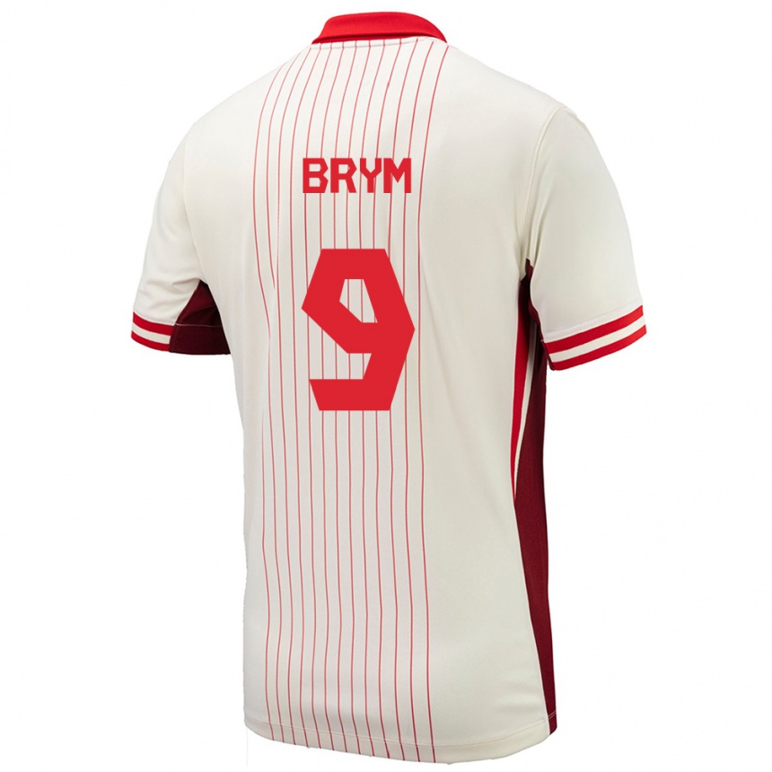 Niño Fútbol Camiseta Canadá Charles Andreas Brym #9 Blanco 2ª Equipación 24-26