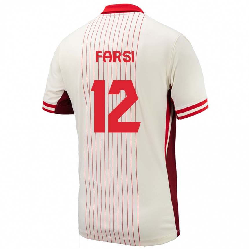 Niño Fútbol Camiseta Canadá Mohamed Farsi #12 Blanco 2ª Equipación 24-26