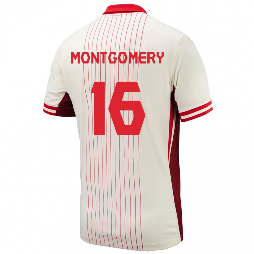 Niño Fútbol Camiseta Canadá Callum Montgomery #16 Blanco 2ª Equipación 24-26