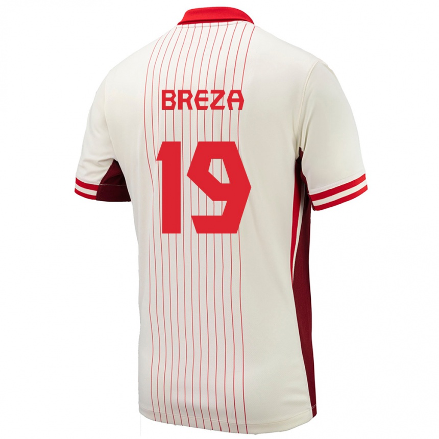 Niño Fútbol Camiseta Canadá Sebastian Breza #19 Blanco 2ª Equipación 24-26