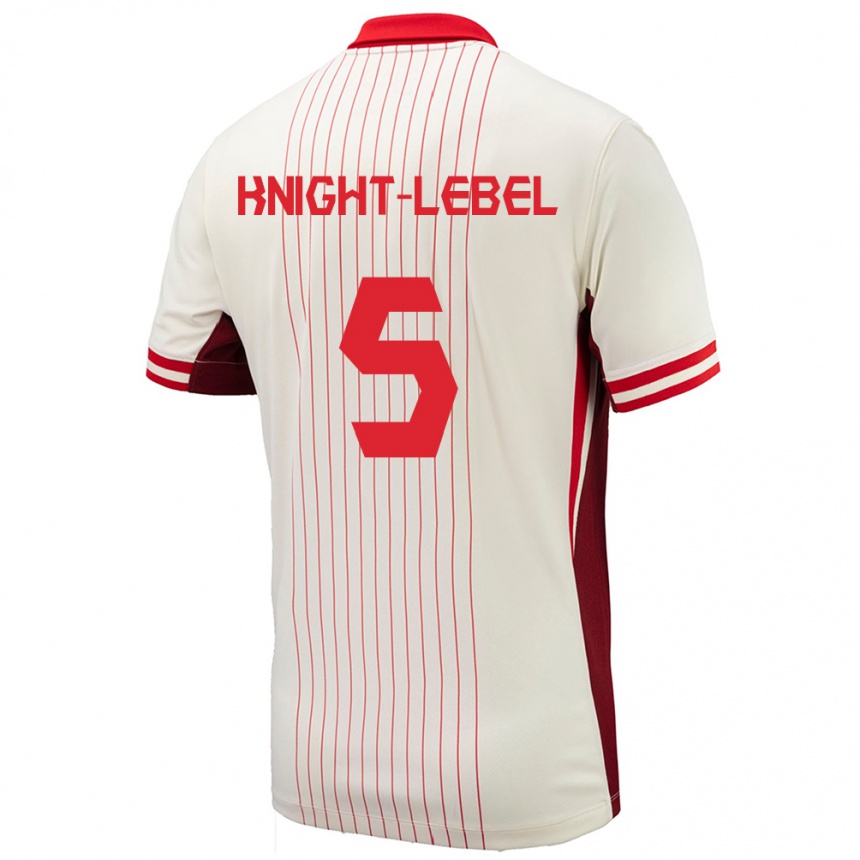 Niño Fútbol Camiseta Canadá Jamie Knight Lebel #5 Blanco 2ª Equipación 24-26