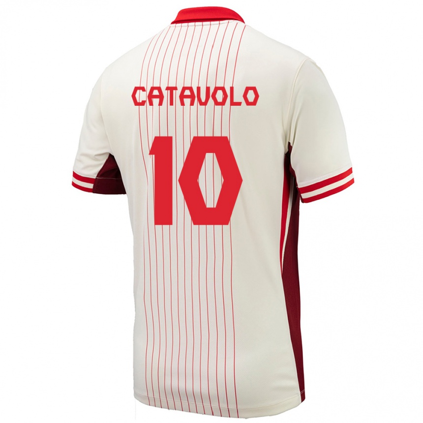 Niño Fútbol Camiseta Canadá Matthew Catavolo #10 Blanco 2ª Equipación 24-26