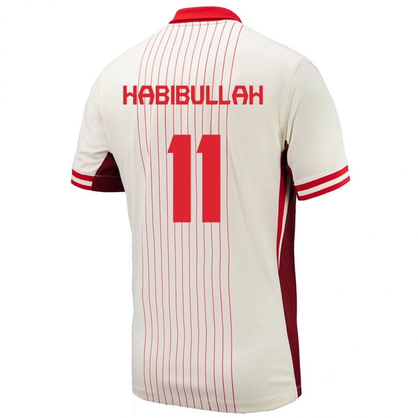 Niño Fútbol Camiseta Canadá Kamron Habibullah #11 Blanco 2ª Equipación 24-26