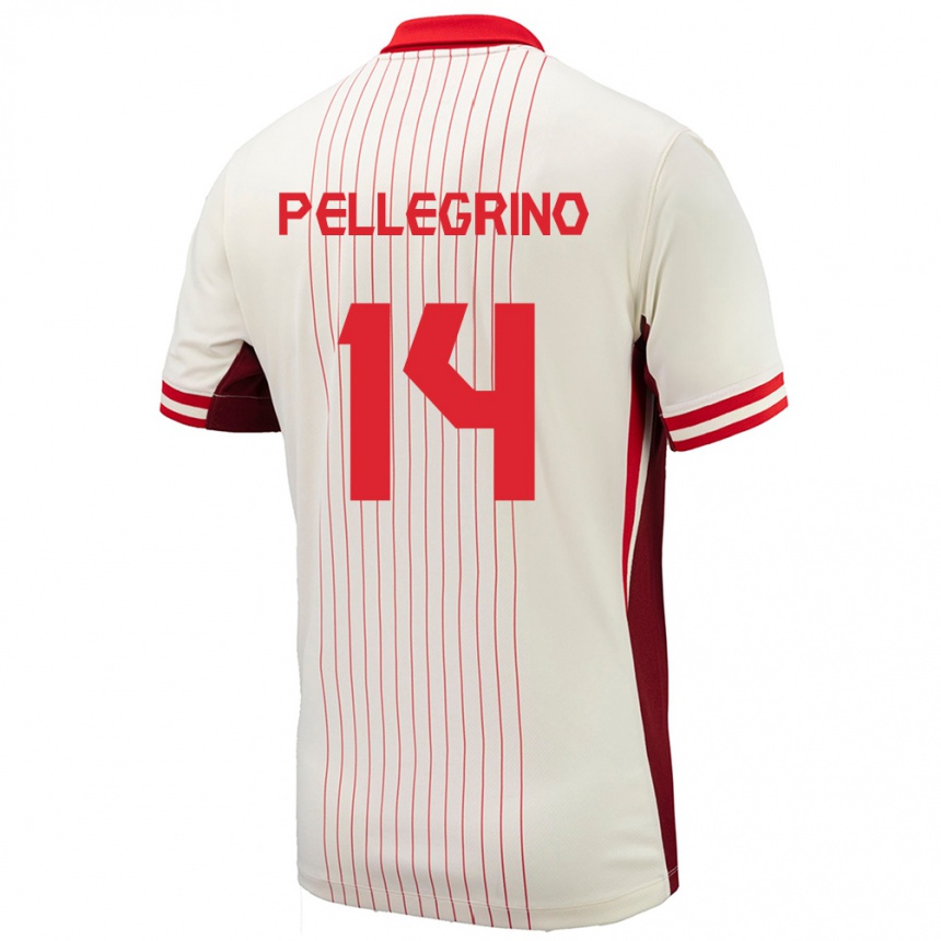 Niño Fútbol Camiseta Canadá Gabriel Pellegrino #14 Blanco 2ª Equipación 24-26