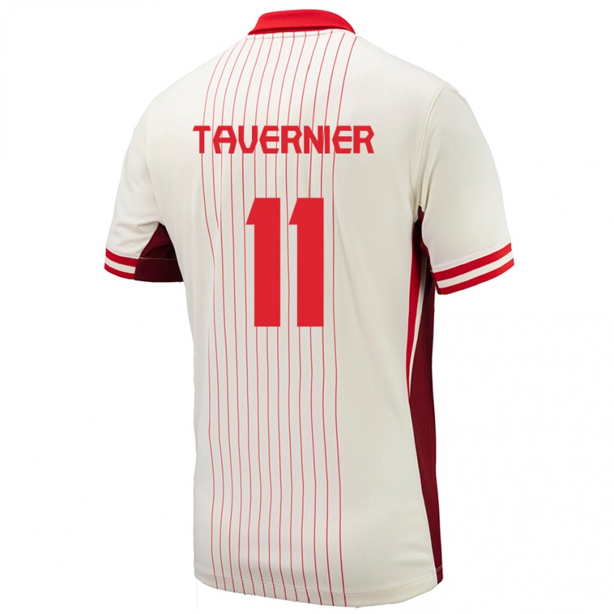 Niño Fútbol Camiseta Canadá Kevaughn Tavernier #11 Blanco 2ª Equipación 24-26