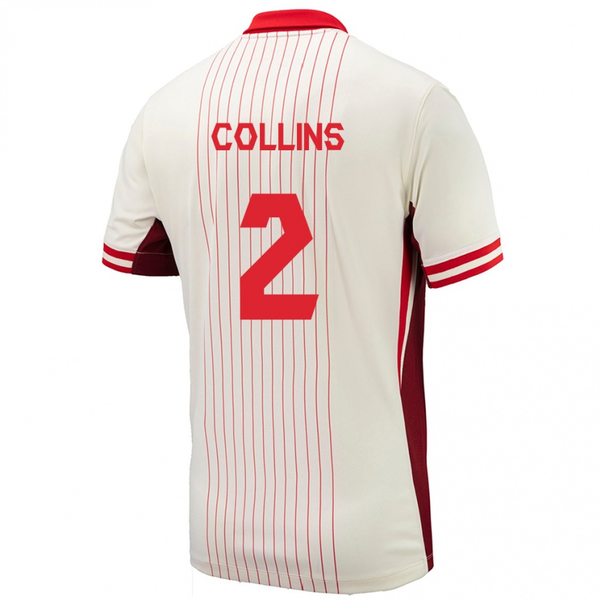 Niño Fútbol Camiseta Canadá Sydney Collins #2 Blanco 2ª Equipación 24-26