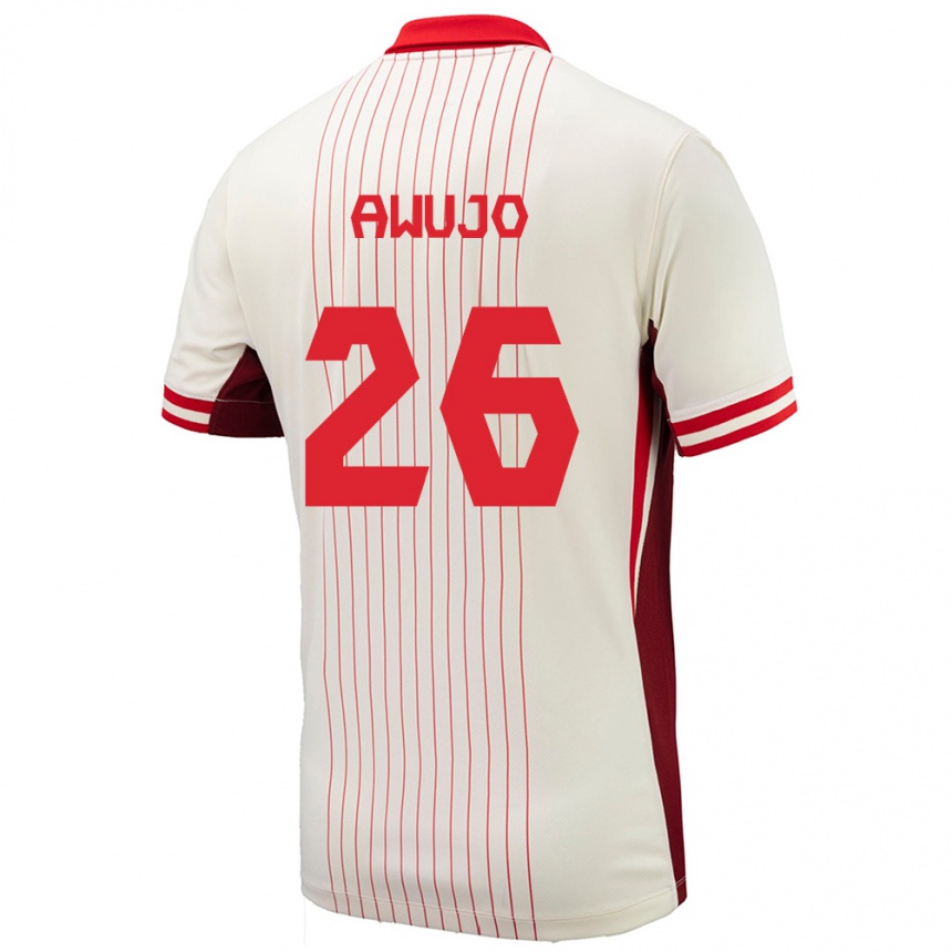 Niño Fútbol Camiseta Canadá Simi Awujo #26 Blanco 2ª Equipación 24-26