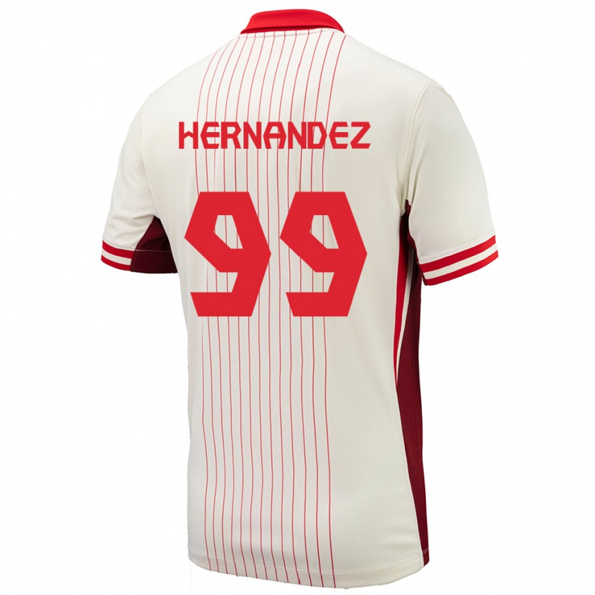 Niño Fútbol Camiseta Canadá Jeneva Hernandez Gray #99 Blanco 2ª Equipación 24-26