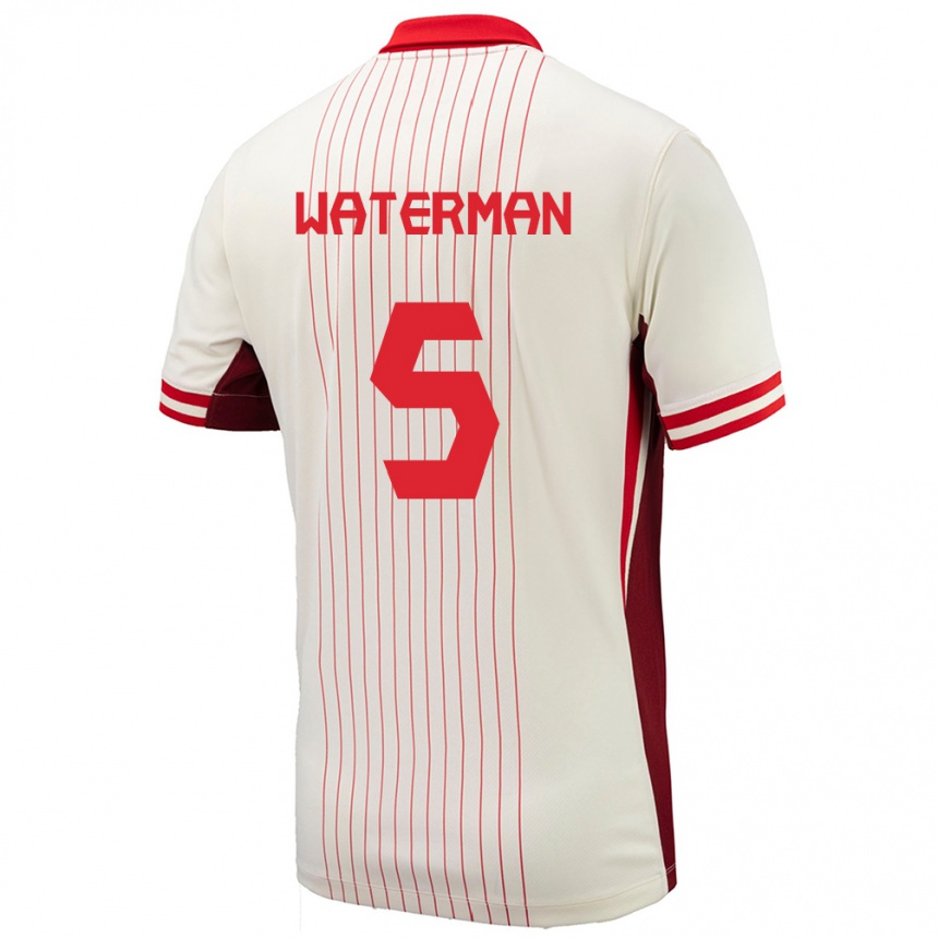 Niño Fútbol Camiseta Canadá Joel Waterman #5 Blanco 2ª Equipación 24-26