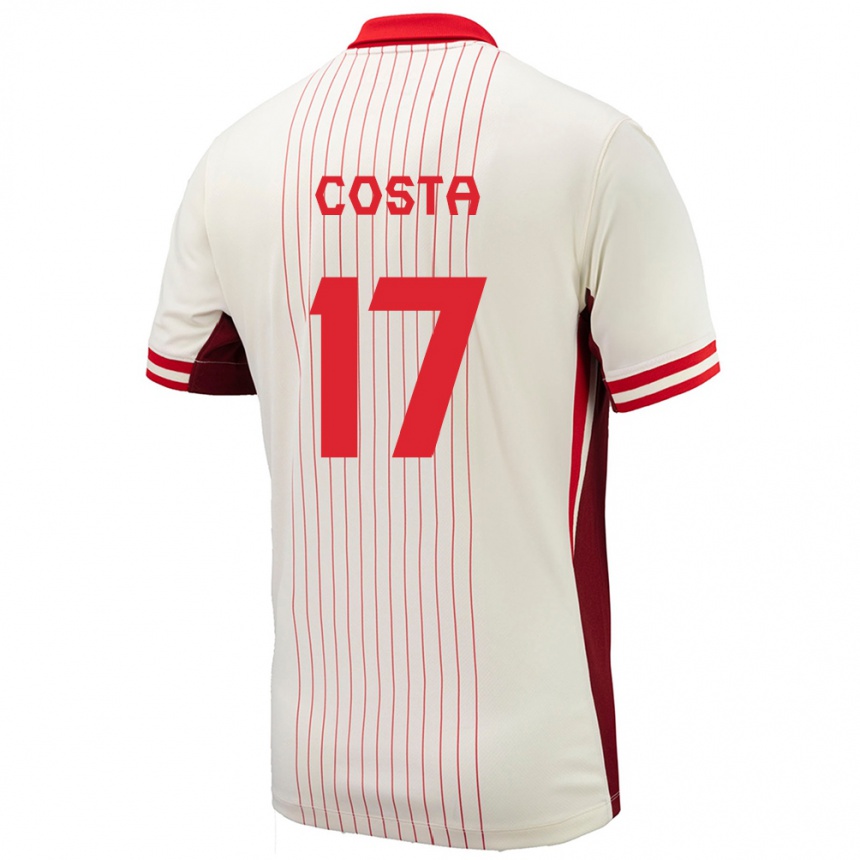 Niño Fútbol Camiseta Canadá Jesse Costa #17 Blanco 2ª Equipación 24-26