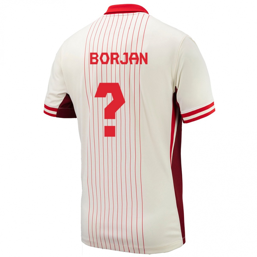 Niño Fútbol Camiseta Canadá Nikola Borjan #0 Blanco 2ª Equipación 24-26