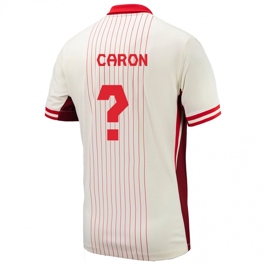 Niño Fútbol Camiseta Canadá Renaud Caron #0 Blanco 2ª Equipación 24-26