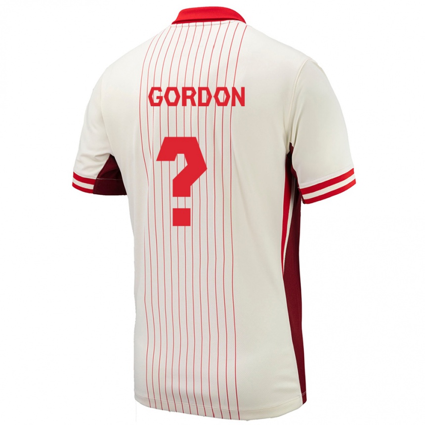 Niño Fútbol Camiseta Canadá Joshua Gordon #0 Blanco 2ª Equipación 24-26