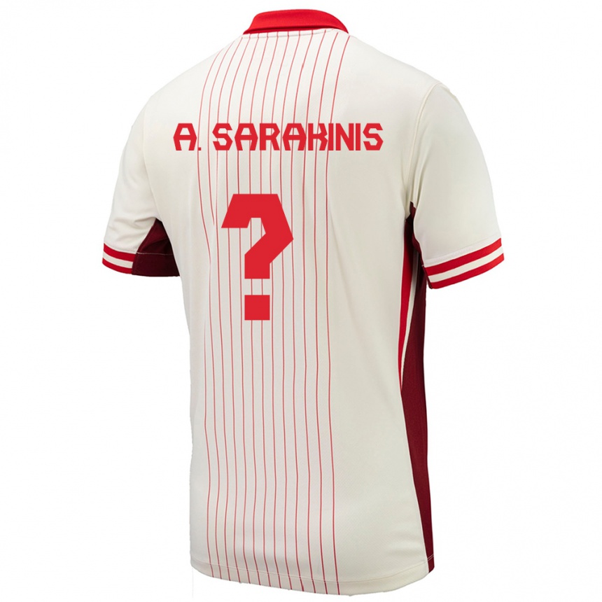 Niño Fútbol Camiseta Canadá Alexander Sarakinis #0 Blanco 2ª Equipación 24-26