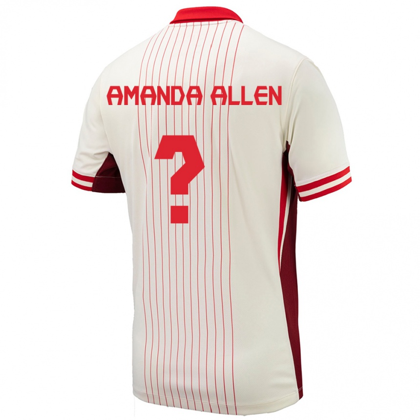 Niño Fútbol Camiseta Canadá Amanda Allen #0 Blanco 2ª Equipación 24-26